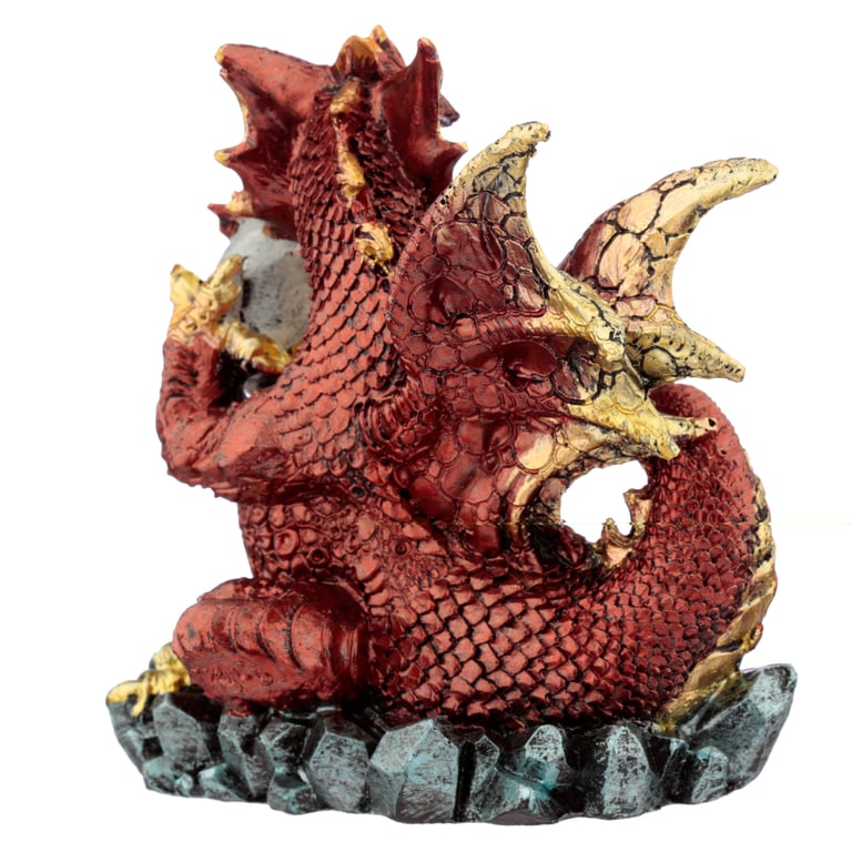Mother and Hatching Baby Elements Resin Dragon Figurine Home Decor Decoration