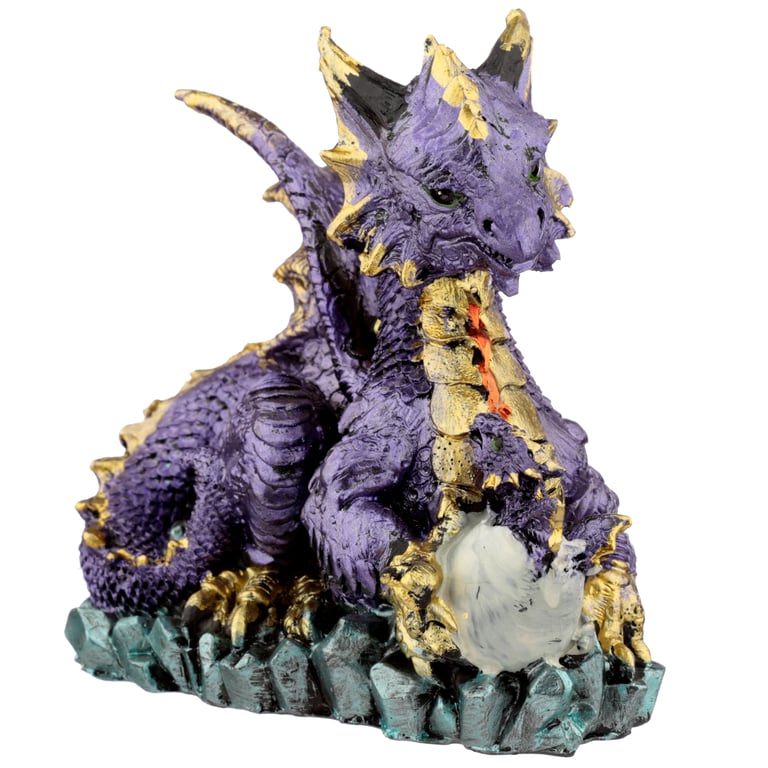 Mother and Hatching Baby Elements Resin Dragon Figurine Home Decor Decoration