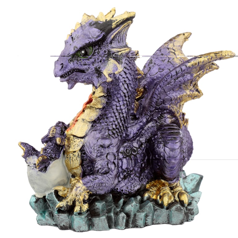 Mother and Hatching Baby Elements Resin Dragon Figurine Home Decor Decoration