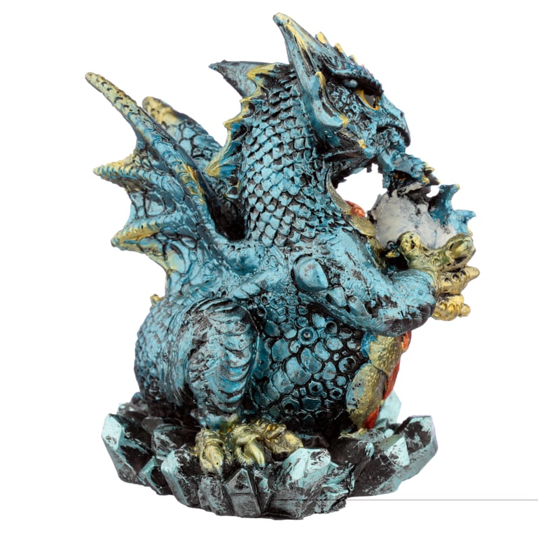 Mother and Hatching Baby Elements Resin Dragon Figurine Home Decor Decoration