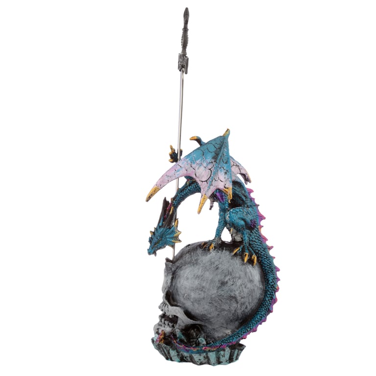 Sword Master Dark Legends Dragon Figurine - Adult Collectible Resin Metal Statue with Sword