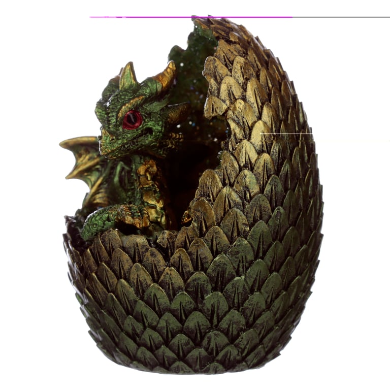 Elements Baby Dragon LED Crystal Egg - Multi-Colored Rotating Decoration with Battery Operated Light