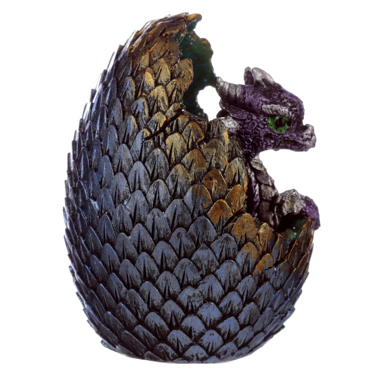 Elements Baby Dragon LED Crystal Egg - Multi-Colored Rotating Decoration with Battery Operated Light