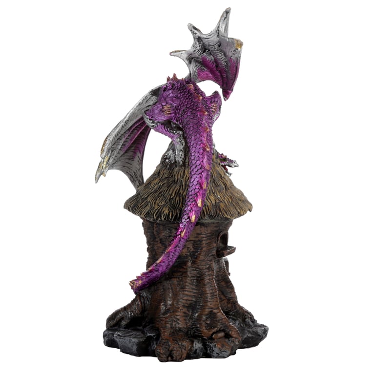 Dark Legends Dragon LED Woodland Spirit Resin Figurine with Multi-Colored LED Light and Battery Operated
