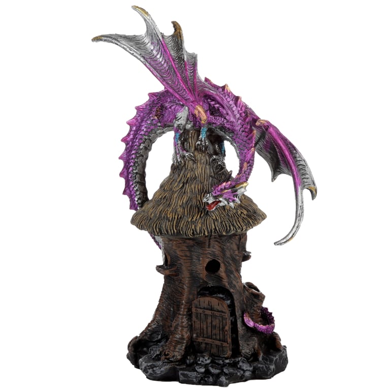 Dark Legends Dragon LED Woodland Spirit Resin Figurine with Multi-Colored LED Light and Battery Operated