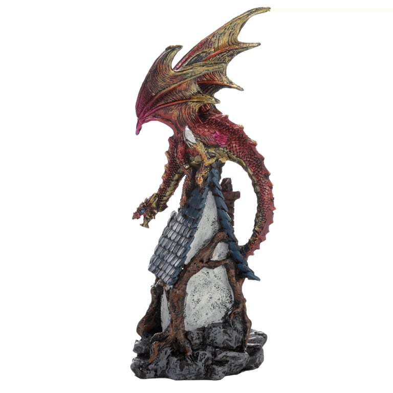 Dark Legends Dragon LED Woodland Spirit Resin Figurine with Multi-Colored LED Light and Battery Operated