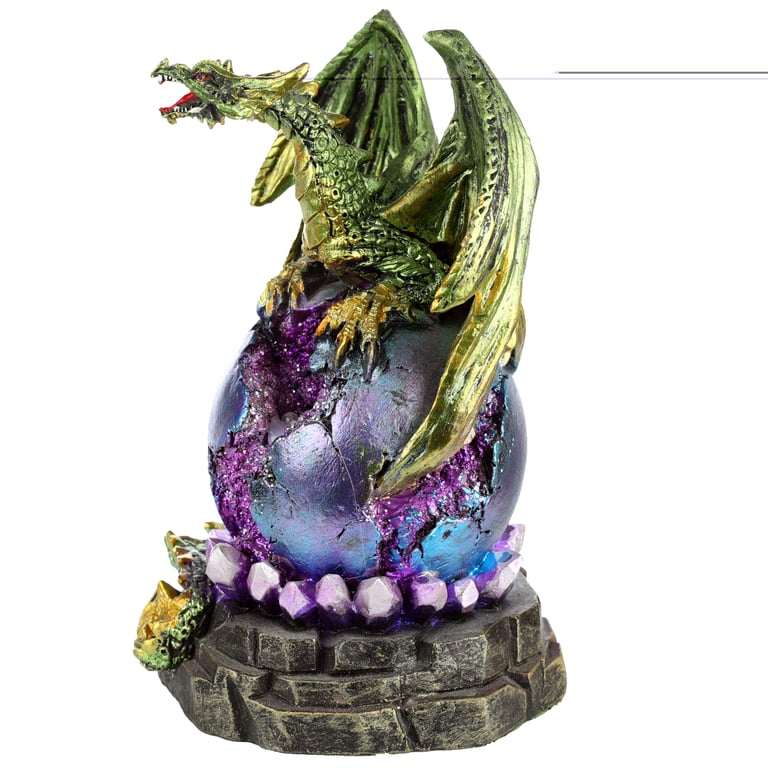 Geode LED Dark Legends Dragon Figurine - Resin & Plastic Construction with AA Battery Operated Lighting and On/Off Switch