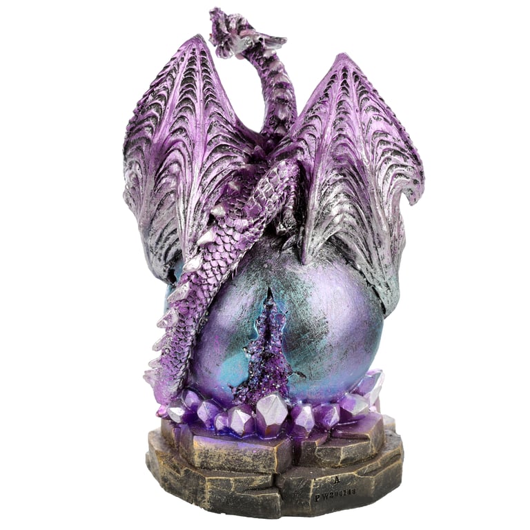 Geode LED Dark Legends Dragon Figurine - Resin & Plastic Construction with AA Battery Operated Lighting and On/Off Switch