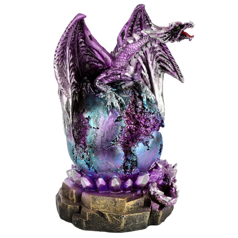 Geode LED Dark Legends Dragon Figurine - Resin & Plastic Construction with AA Battery Operated Lighting and On/Off Switch