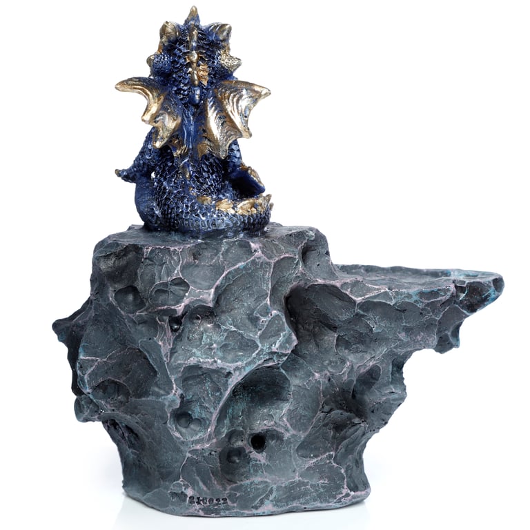 Elements LED Crystal Cave Ashcatcher Incense Stick Burner with Resin Design and Battery Operation