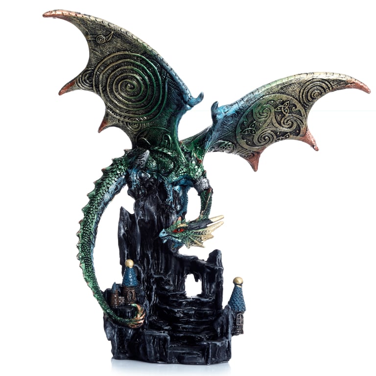 Dark Legends Wings of Magic Gateway Guardian Dragon Statue - Resin Home Decor Decoration