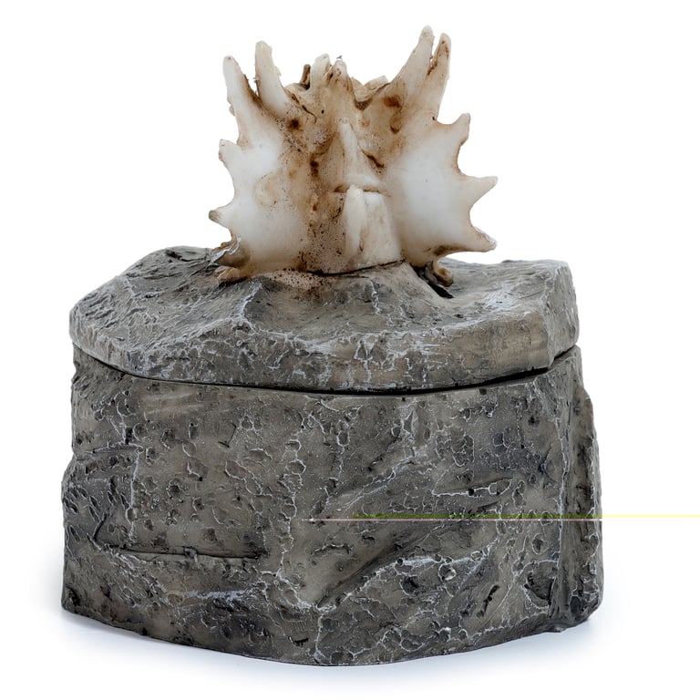 Resin Dragon Skull Trinket Box - Dark Fantasy Home Decor Decoration
