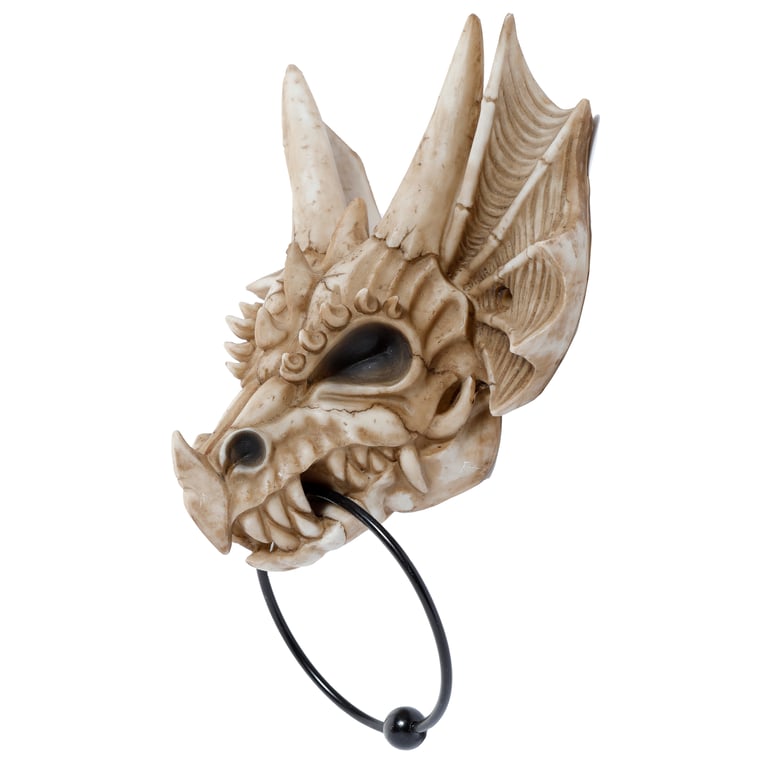 Shadows of Darkness Dragon Skull Resin and Metal Door Knocker