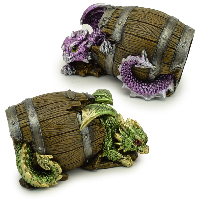 Elements Dragon Figurine - Barrel Resin Statue Decorative Art Piece