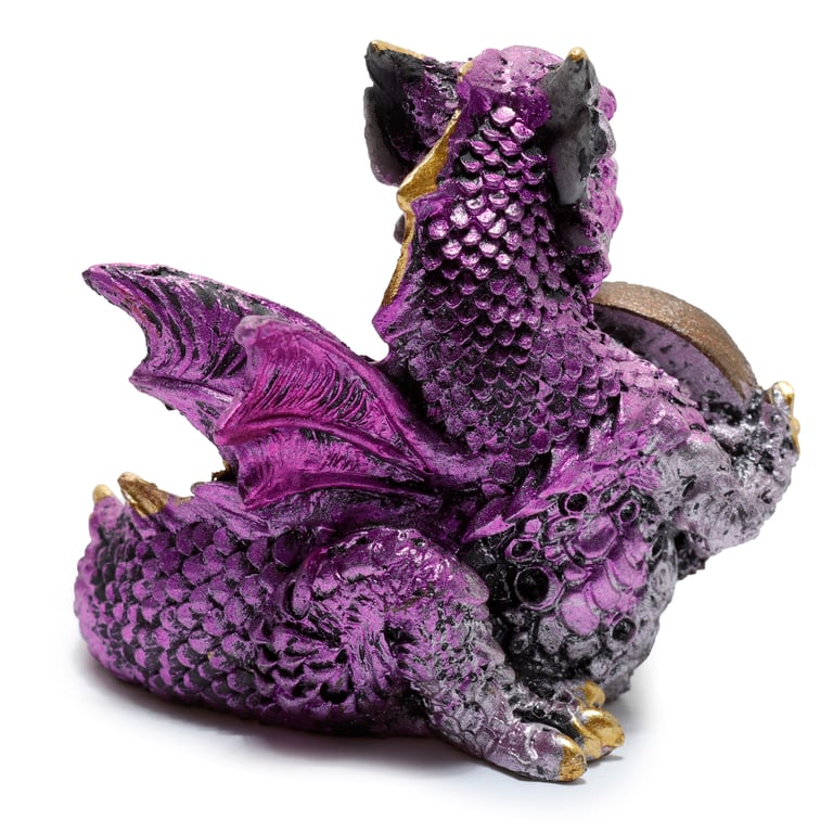 Elements Dragon - Resin Gemstone Shield for Home Decor and Garden Ornament