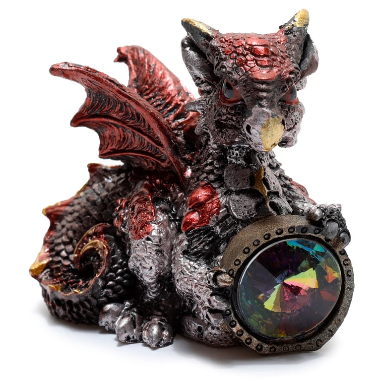 Elements Dragon - Resin Gemstone Shield for Home Decor and Garden Ornament