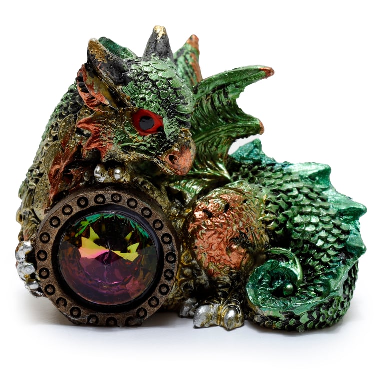 Elements Dragon - Resin Gemstone Shield for Home Decor and Garden Ornament