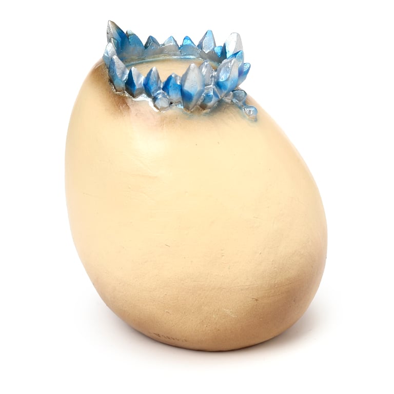 Elements Baby Dragon Crystal Egg Cave Resin Tea Light Candle Holder - Heatproof Home Decor