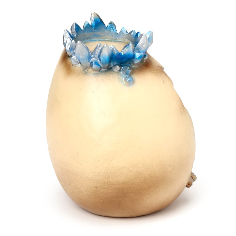 Elements Baby Dragon Crystal Egg Cave Resin Tea Light Candle Holder - Heatproof Home Decor