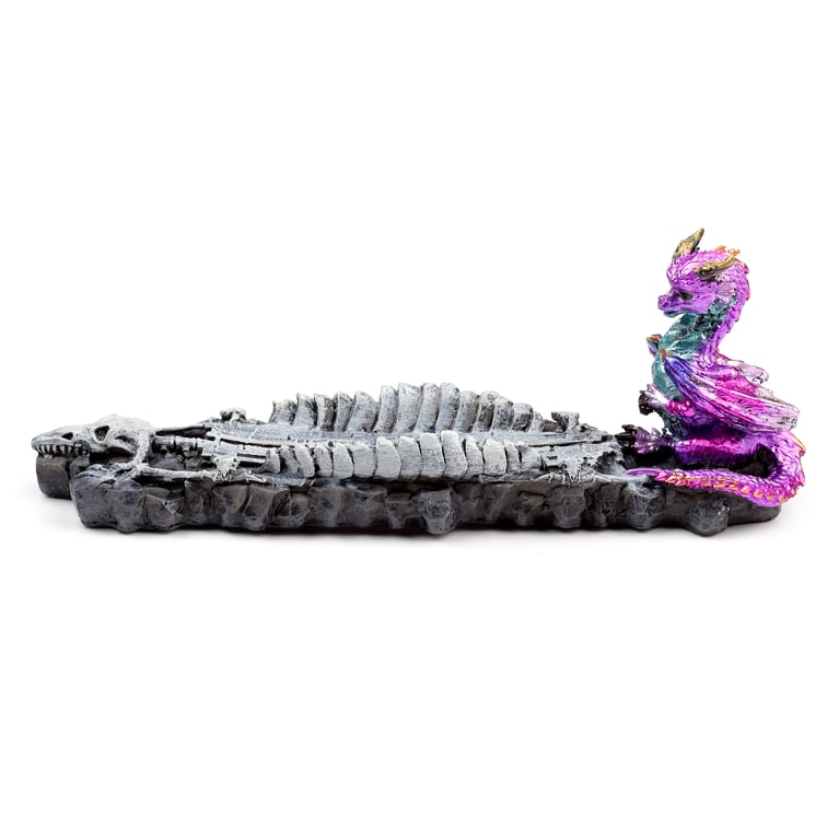 Elements Baby Dragon Skeleton Resin Incense Burner Holder for Home Decor