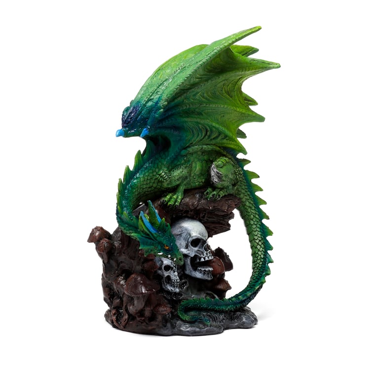 Emerald Spirit of the Forest Enchanted Nightmare Dragon Resin Statue Decoration