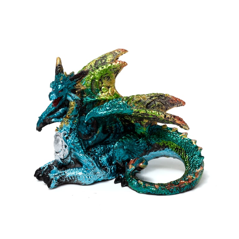 Enchanted Nightmare Dragon Mini Resin Elemental Statue Home Decor