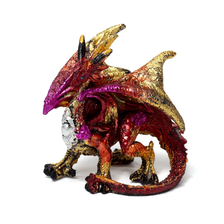 Enchanted Nightmare Dragon Mini Resin Elemental Statue Home Decor