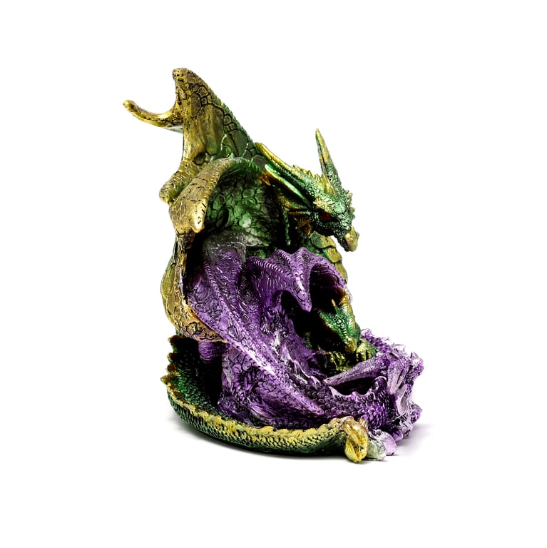 Enchanted Nightmare Dragon Resin Fantasy Sculpture - Home Decor Dragon Family Decoration