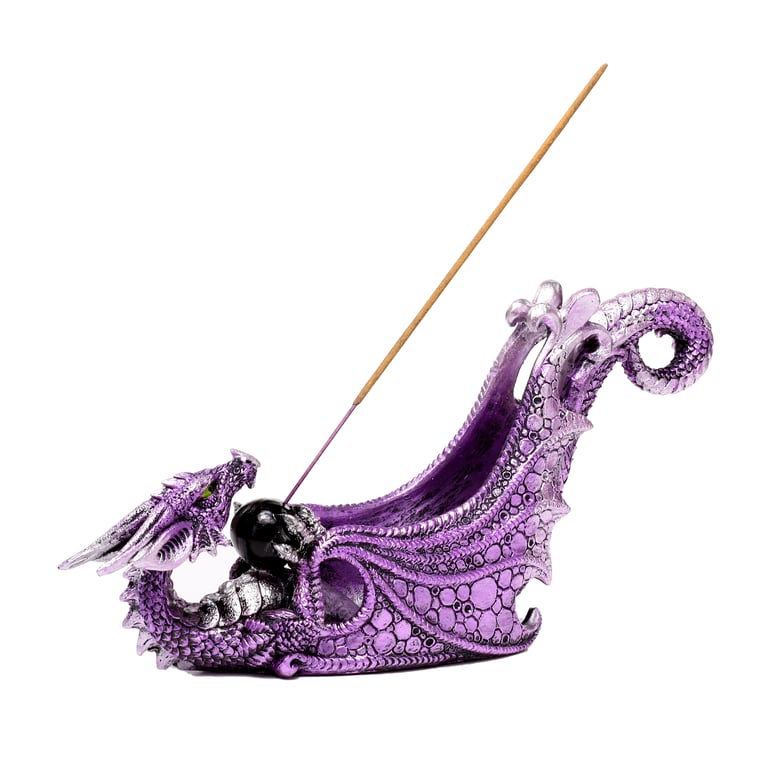 Enchanted Nightmare Dragon Crystal Orb Resin Incense Burner Holder