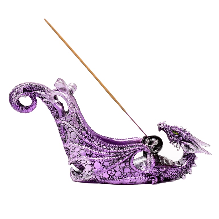 Enchanted Nightmare Dragon Crystal Orb Resin Incense Burner Holder