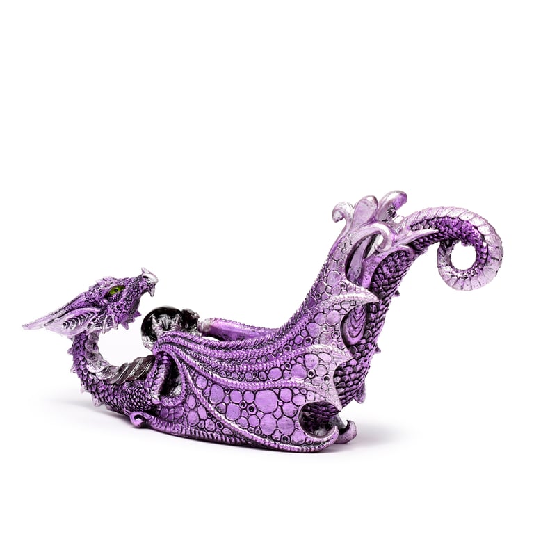 Enchanted Nightmare Dragon Crystal Orb Resin Incense Burner Holder