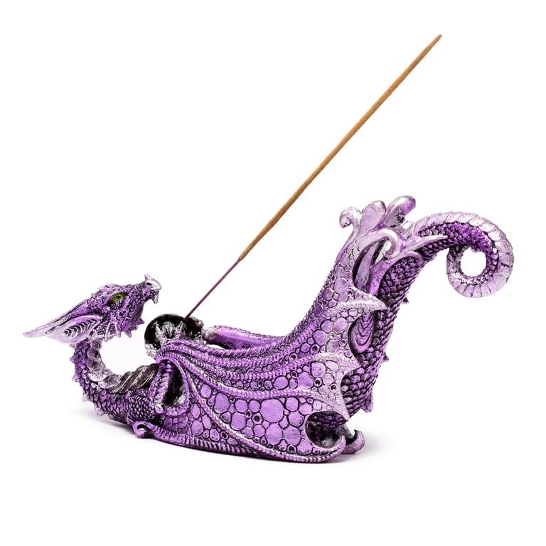 Enchanted Nightmare Dragon Crystal Orb Resin Incense Burner Holder