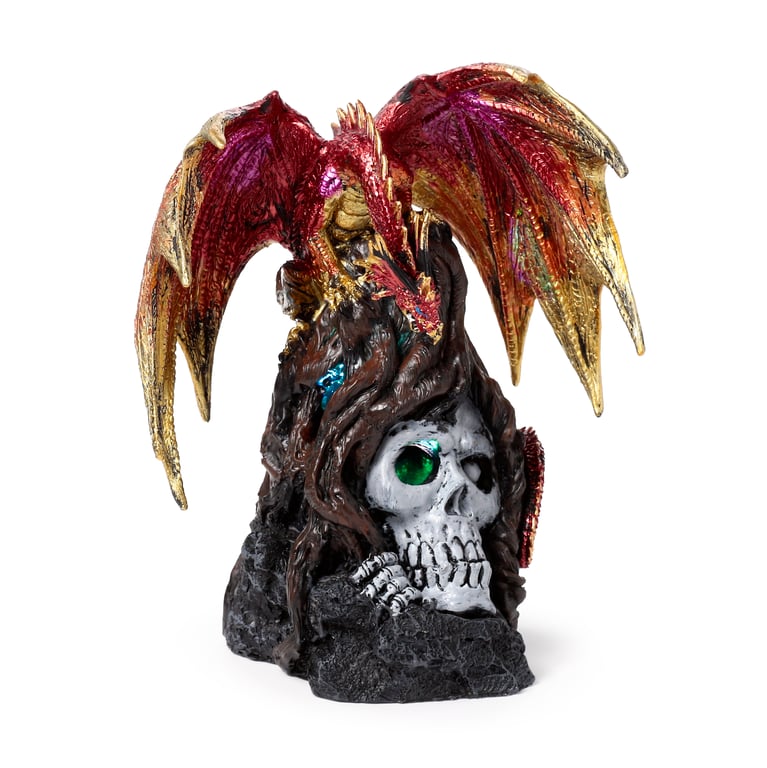 Dark Legends LED Dragon - Resin & Plastic Rotating LED Dragon with AA Battery Operation