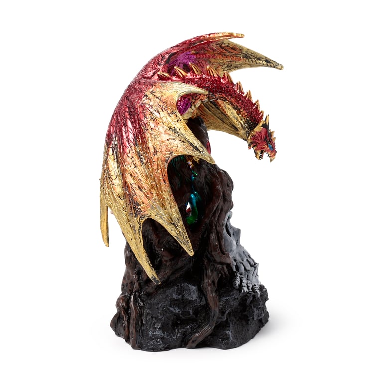 Dark Legends LED Dragon - Resin & Plastic Rotating LED Dragon with AA Battery Operation