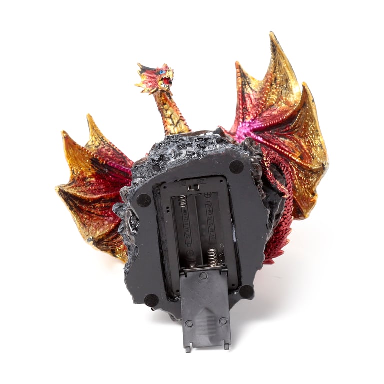 Dark Legends LED Dragon - Resin & Plastic Rotating LED Dragon with AA Battery Operation