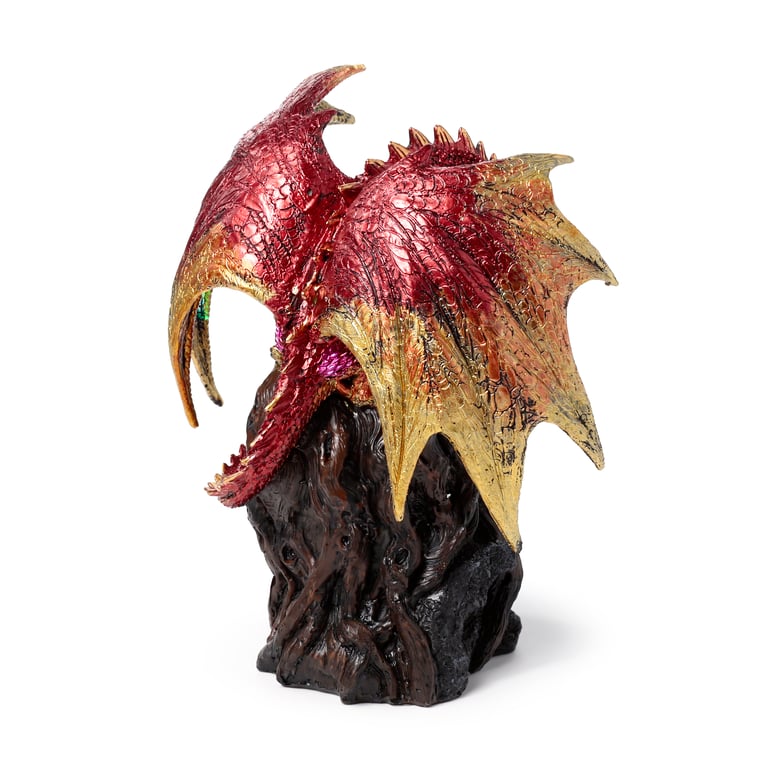 Dark Legends LED Dragon - Resin & Plastic Rotating LED Dragon with AA Battery Operation