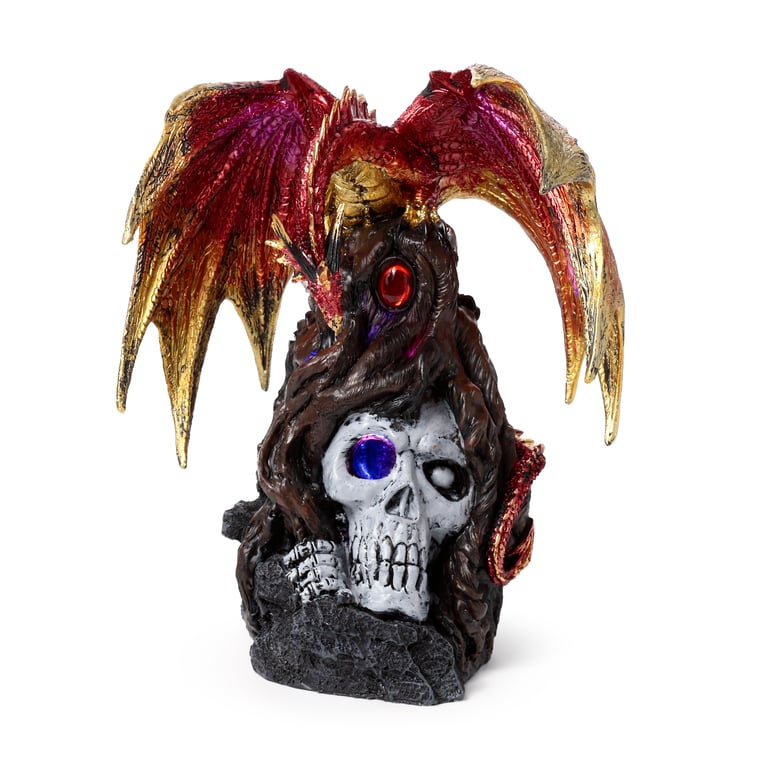 Dark Legends LED Dragon - Resin & Plastic Rotating LED Dragon with AA Battery Operation