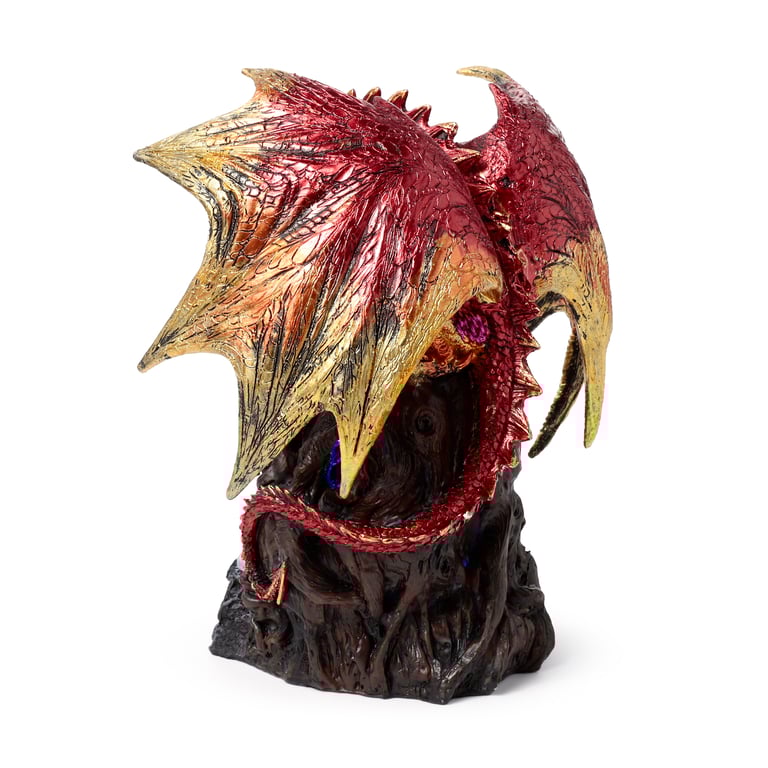 Dark Legends LED Dragon - Resin & Plastic Rotating LED Dragon with AA Battery Operation