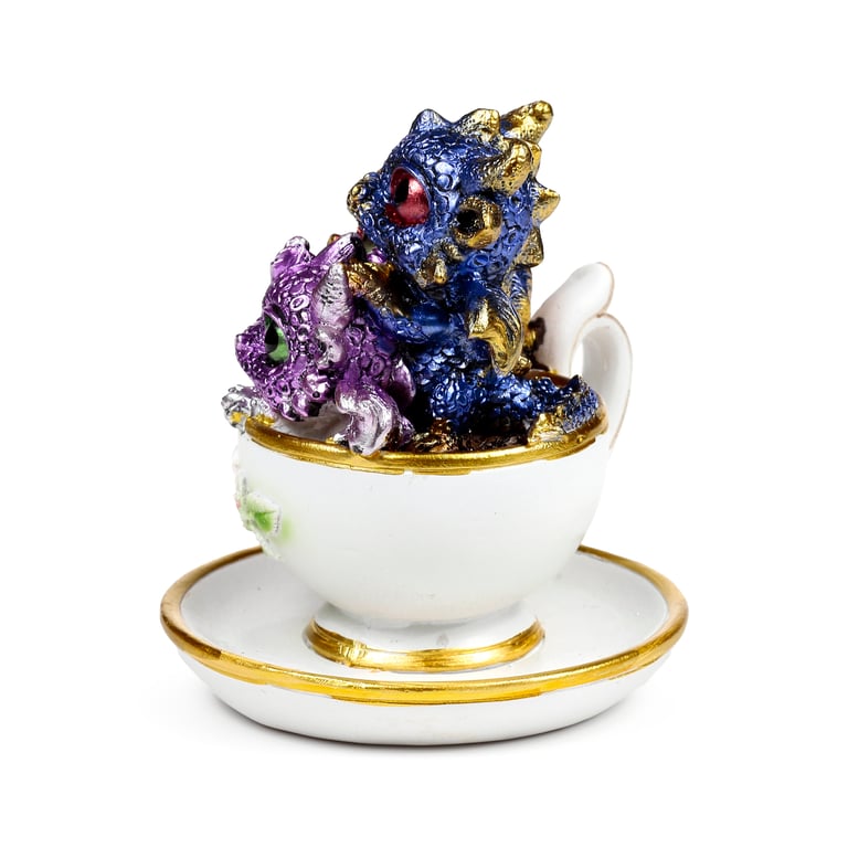 Resin Dragon Teacup - Elegant Home Decor Collectible