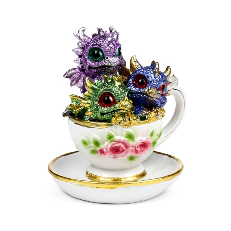 Resin Dragon Teacup - Elegant Home Decor Collectible