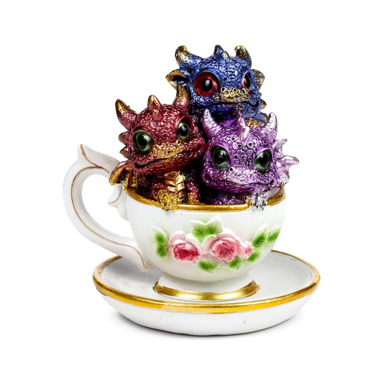 Resin Dragon Teacup - Elegant Home Decor Collectible