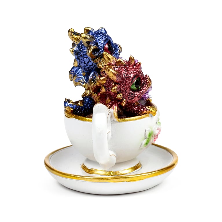 Resin Dragon Teacup - Elegant Home Decor Collectible