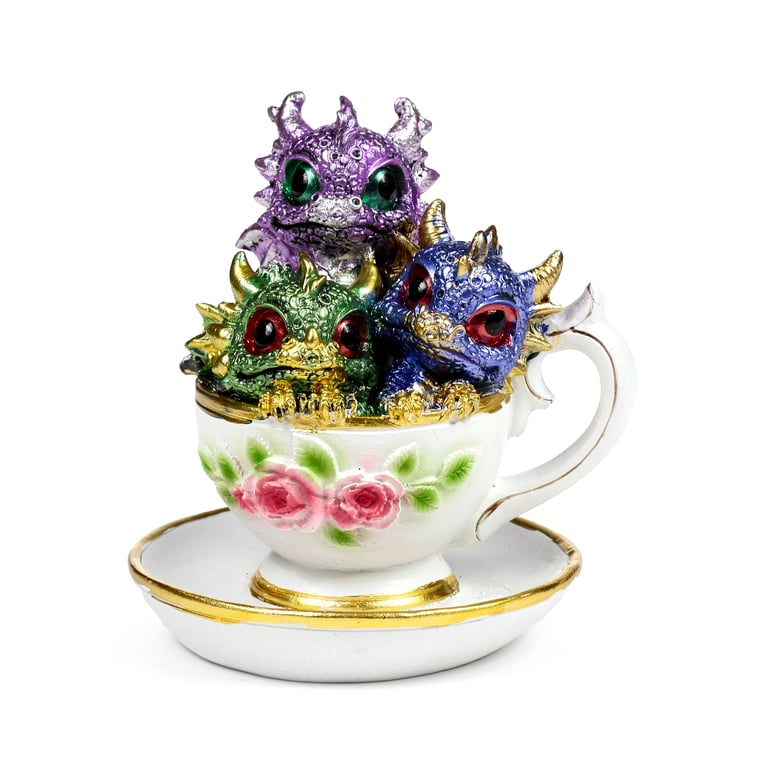 Resin Dragon Teacup - Elegant Home Decor Collectible