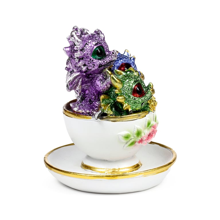 Resin Dragon Teacup - Elegant Home Decor Collectible