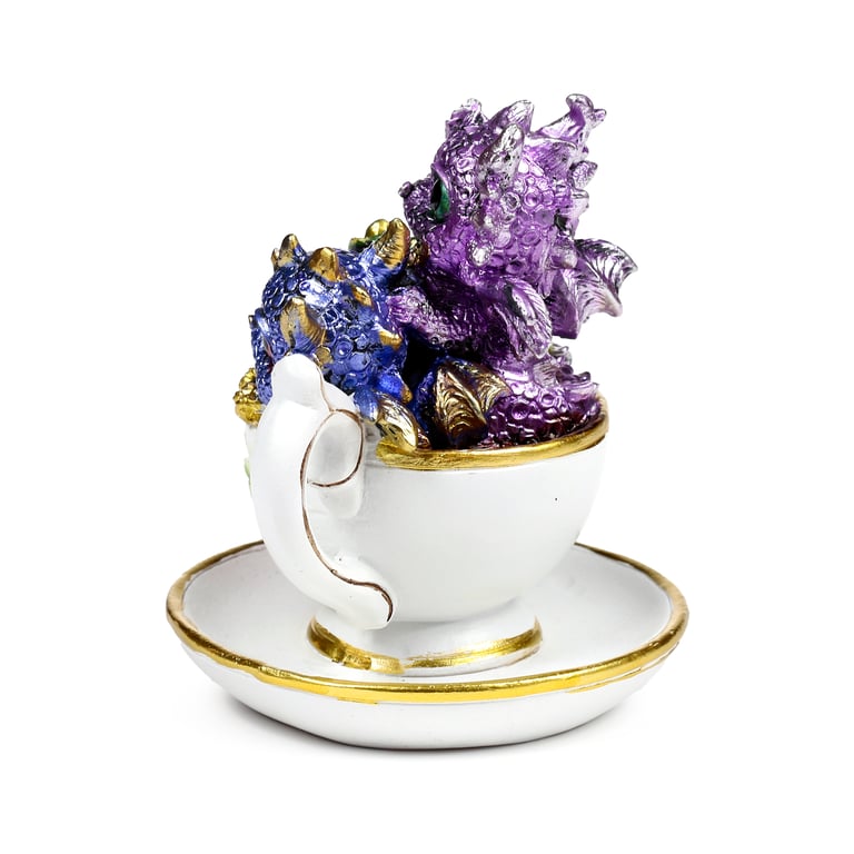 Resin Dragon Teacup - Elegant Home Decor Collectible