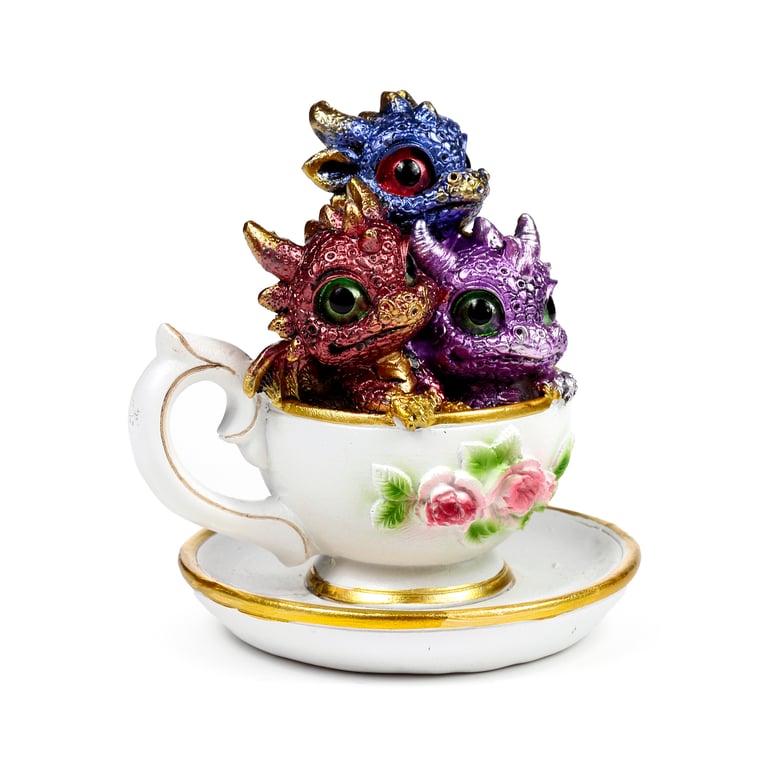 Resin Dragon Teacup - Elegant Home Decor Collectible