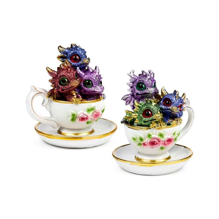 Resin Dragon Teacup - Elegant Home Decor Collectible
