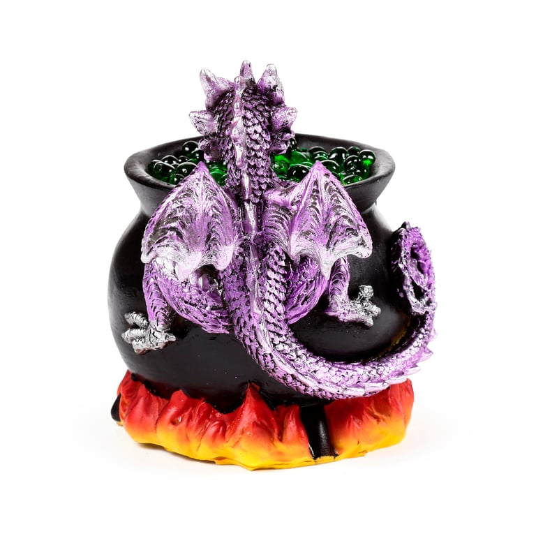 Elements LED Dragon Bubbling Cauldron - Resin and Plastic LED Light Fixture with On/Off Switch and AA Battery Operation