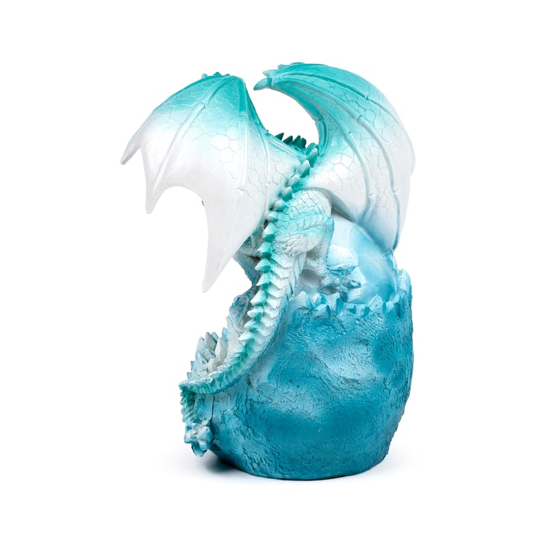 Dark Legends LED Dragon - Crystal Ice Cave Decoration with Resin and Plastic Construction, AA Battery Operated Light Switch