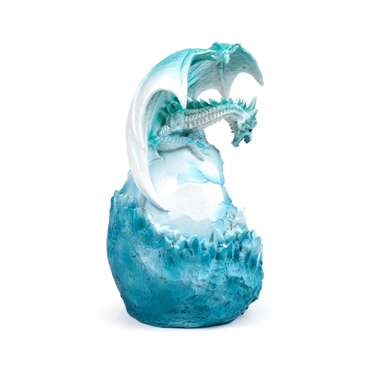Dark Legends LED Dragon - Crystal Ice Cave Decoration with Resin and Plastic Construction, AA Battery Operated Light Switch